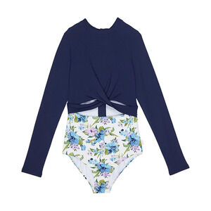 Seafolly Girls Vanuatu Twist Front Paddlesuit NWT SIZE 12 16